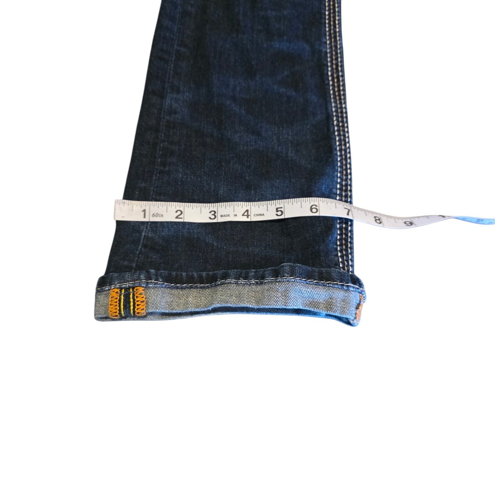 Rock Revival Drew Bootcut Jeans Women Size 25 Dark Wash Distressed Rhinestone - Picture 12 of 14